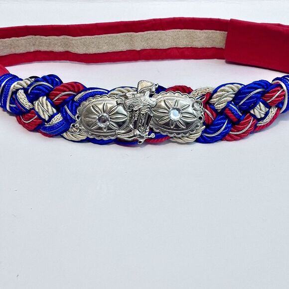 Vintage 80's Hook & Loop Adjustable Americana Rope Belt - Design By‎ Myra - Picture 3 of 5